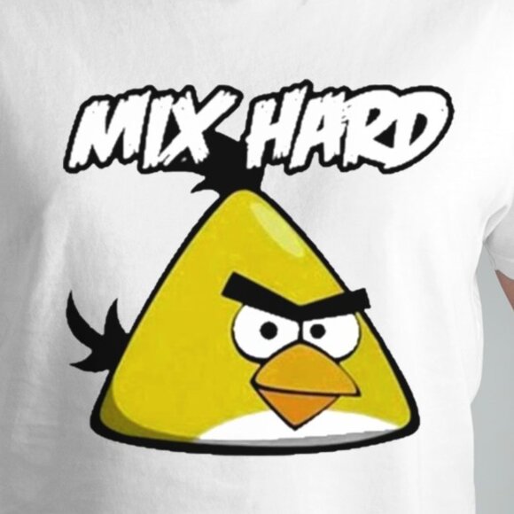 Angry Birds Hard Chuck Funny Meme Cartoon Character Graphic Tee Retro Fan Shirt - Picture 2 of 5